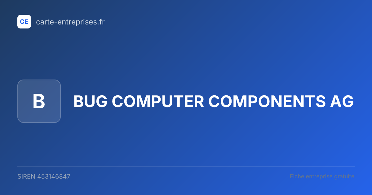 BUG COMPUTER COMPONENTS AG — 453146847 — fiche entreprise