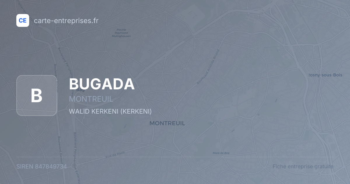 BUGADA — 847849734 — fiche entreprise