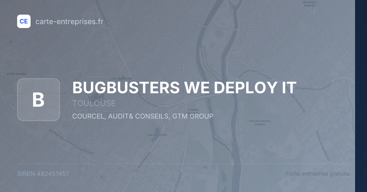 BUGBUSTERS WE DEPLOY IT — 482451457 — fiche entreprise