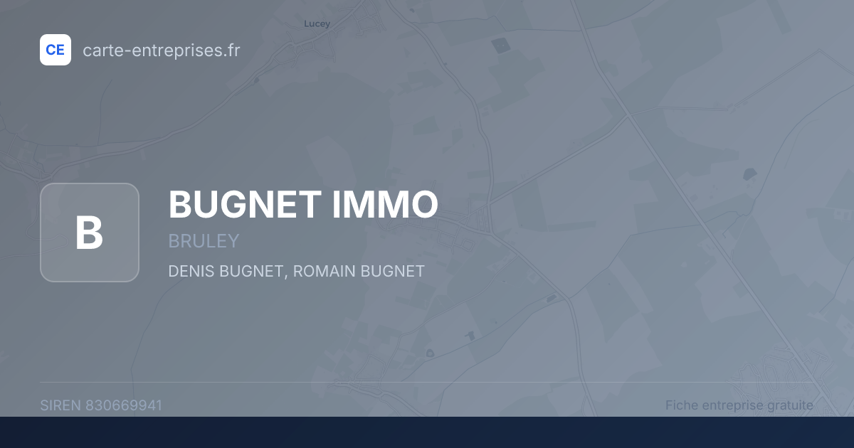BUGNET IMMO — 830669941 — fiche entreprise