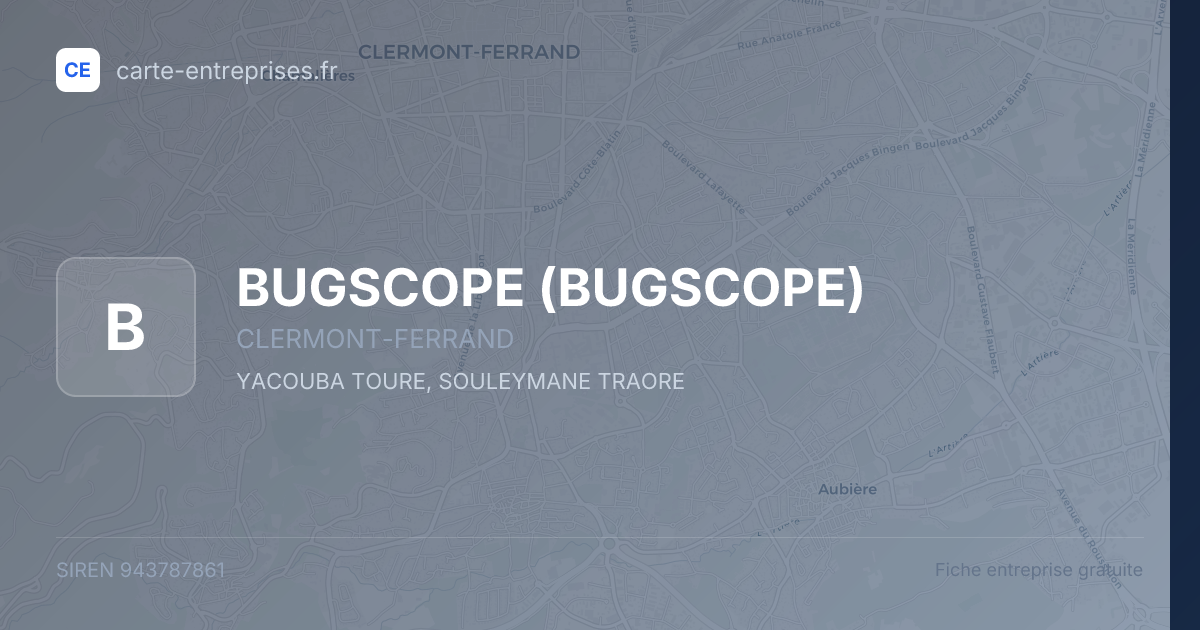 BUGSCOPE — 943787861 — fiche entreprise