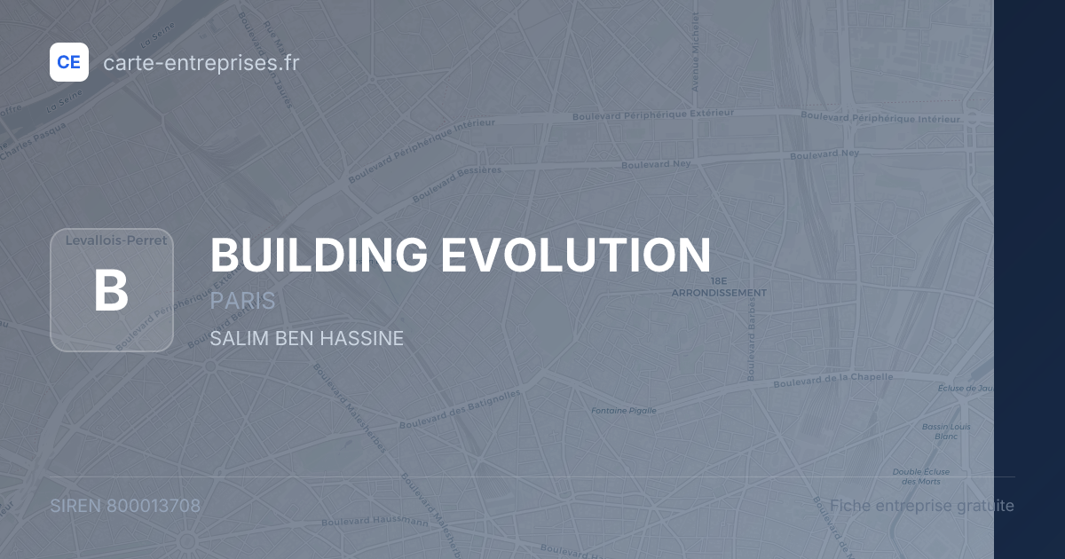 BUILDING EVOLUTION — 800013708 — fiche entreprise