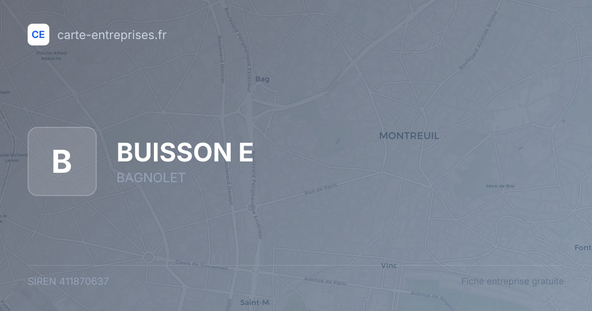 BUISSON E — 411870637 — fiche entreprise