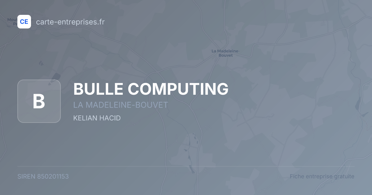 BULLE COMPUTING — 850201153 — fiche entreprise