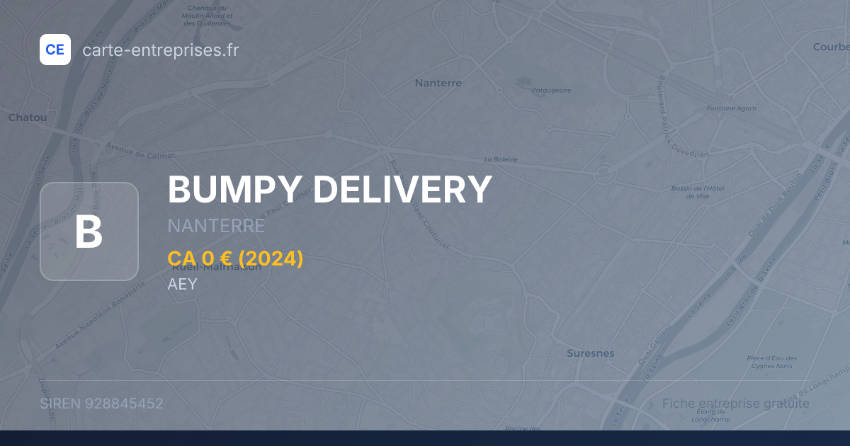 BUMPY DELIVERY — 928845452 — fiche entreprise