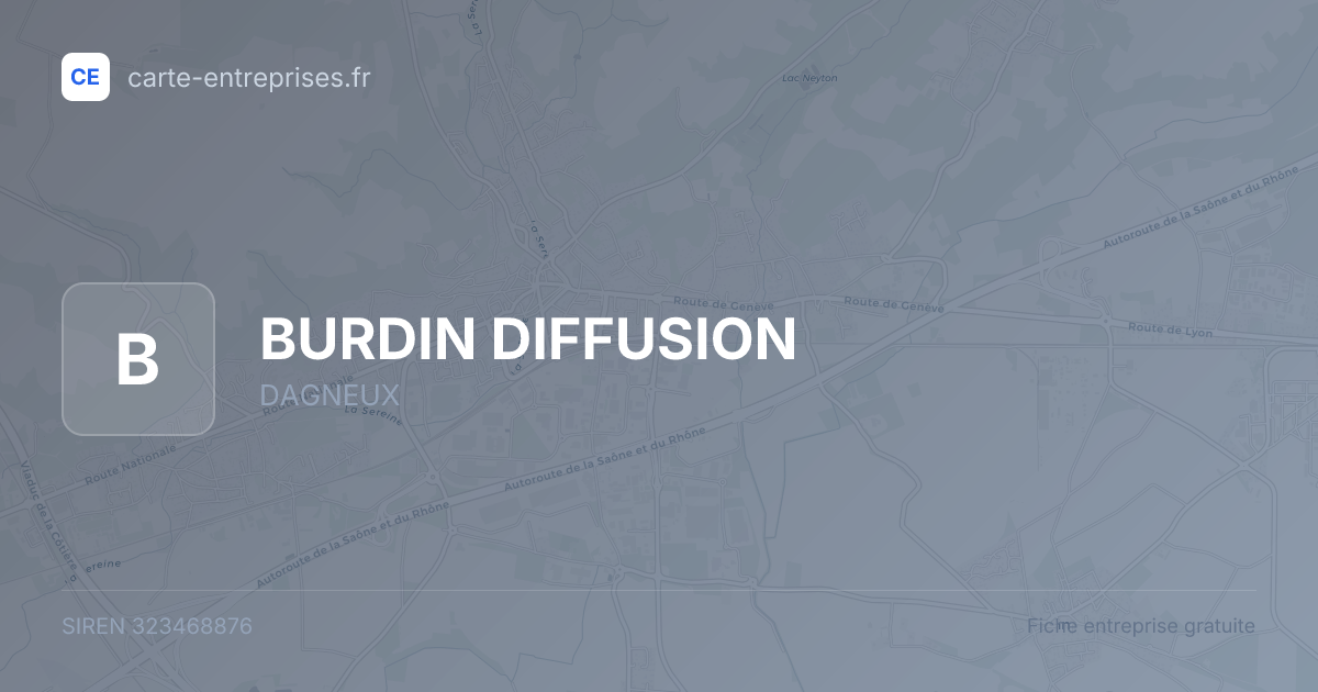 BURDIN DIFFUSION — 323468876 — fiche entreprise