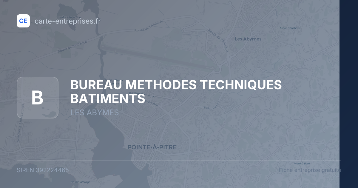 BUREAU METHODES TECHNIQUES BATIMENTS — 392224465 — fiche entreprise