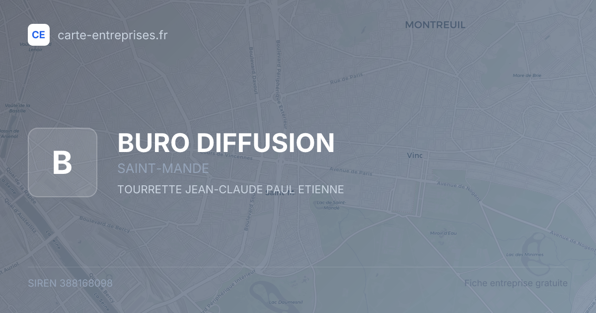 BURO DIFFUSION — 388168098 — fiche entreprise