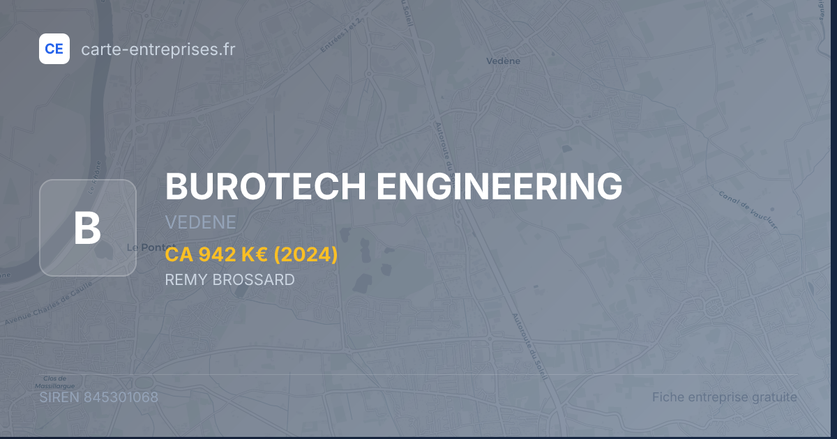 BUROTECH ENGINEERING — 845301068 — fiche entreprise