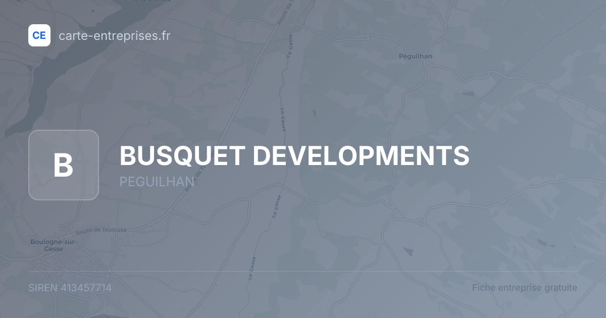 BUSQUET DEVELOPMENTS — 413457714 — fiche entreprise