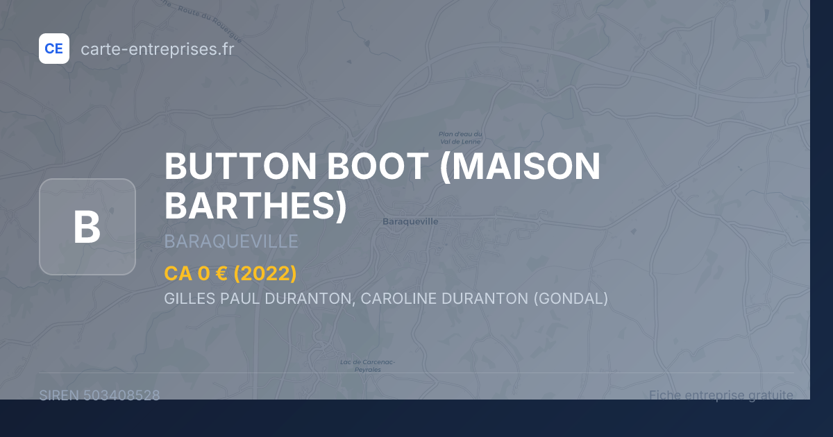 BUTTON BOOT (MAISON BARTHES) — 503408528 — fiche entreprise
