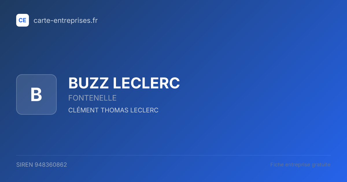 BUZZ LECLERC — 948360862 — fiche entreprise