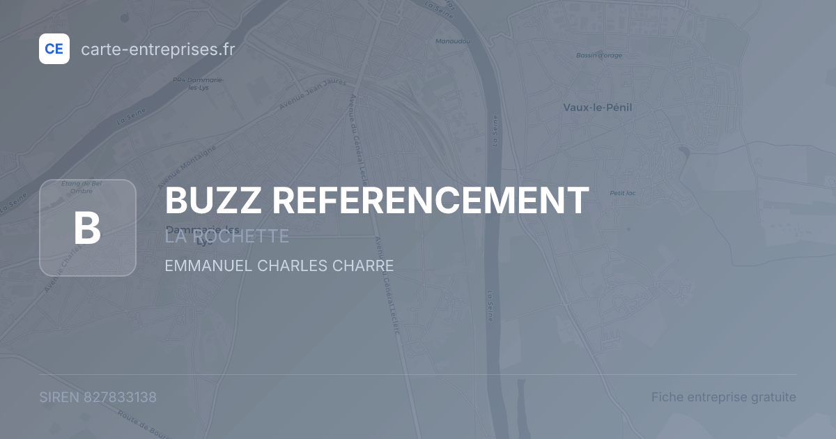 BUZZ REFERENCEMENT — 827833138 — fiche entreprise