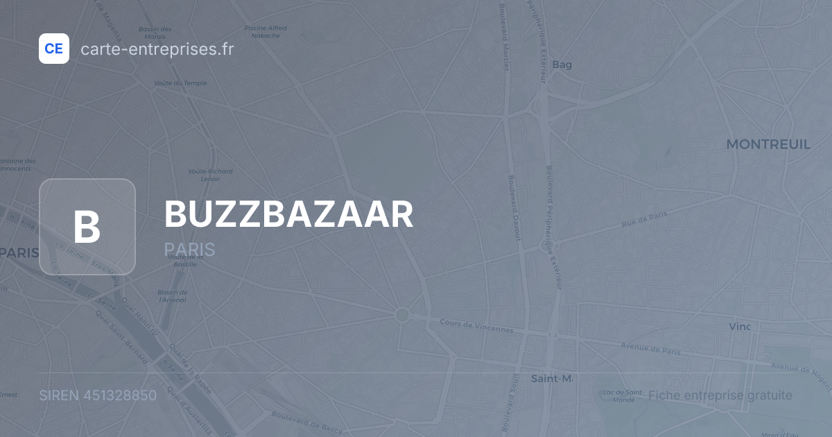 BUZZBAZAAR — 451328850 — fiche entreprise