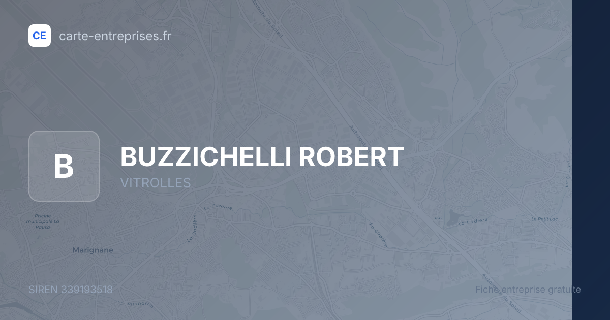 BUZZICHELLI ROBERT — 339193518 — fiche entreprise
