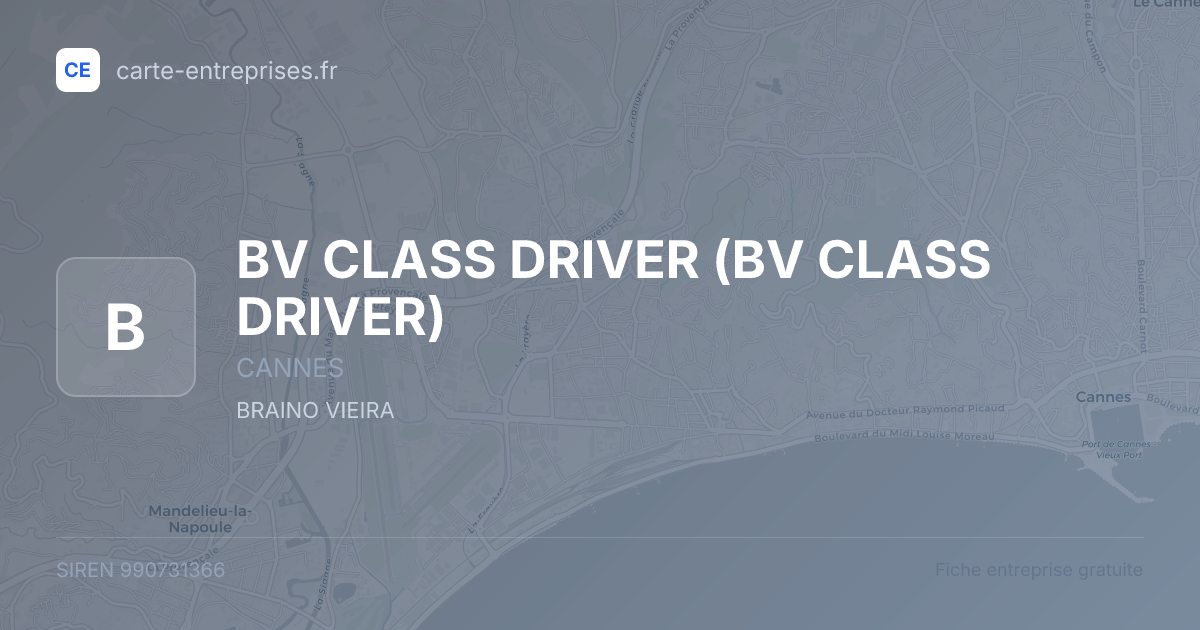 BV CLASS DRIVER — 990731366 — fiche entreprise