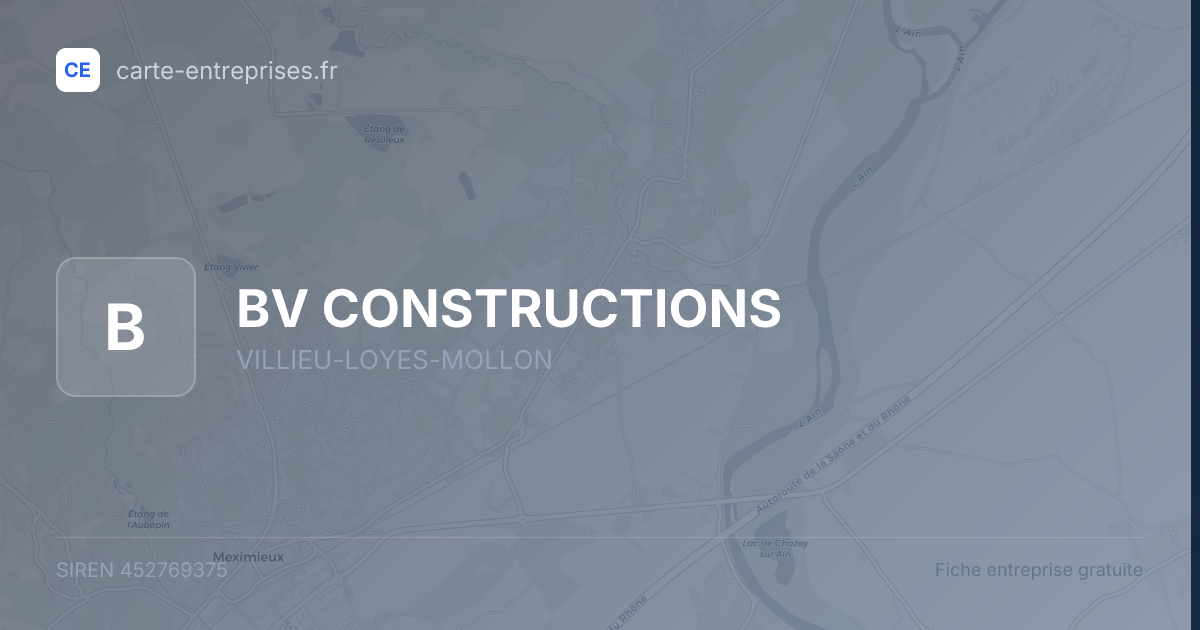 BV CONSTRUCTIONS — 452769375 — fiche entreprise