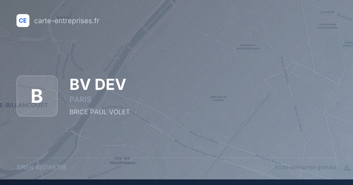 BV DEV — 930166798 — fiche entreprise