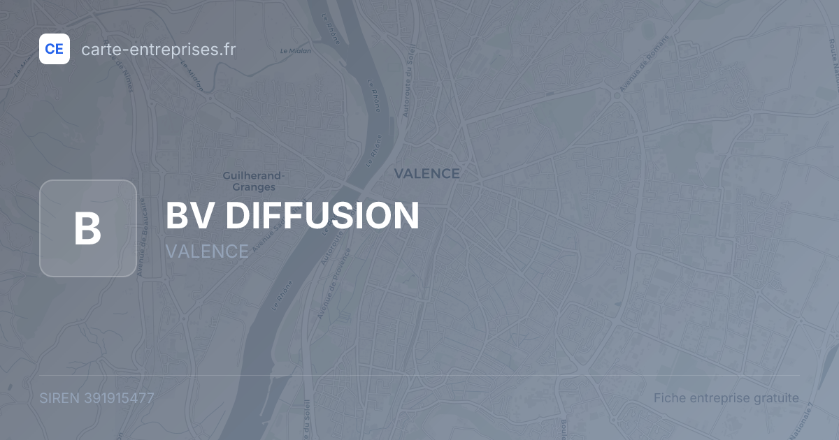 BV DIFFUSION — 391915477 — fiche entreprise