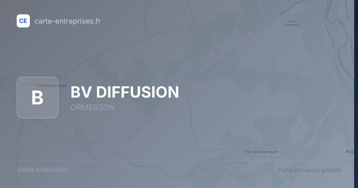 BV DIFFUSION — 478846140 — fiche entreprise