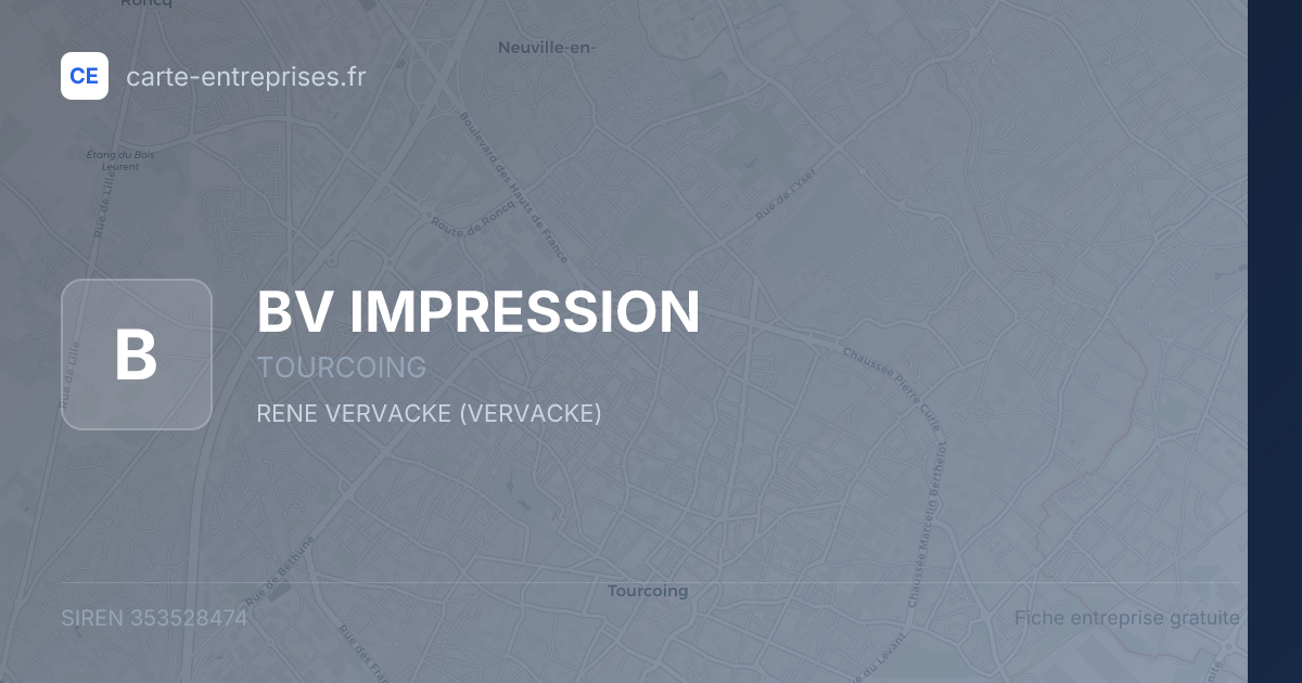 BV IMPRESSION — 353528474 — fiche entreprise