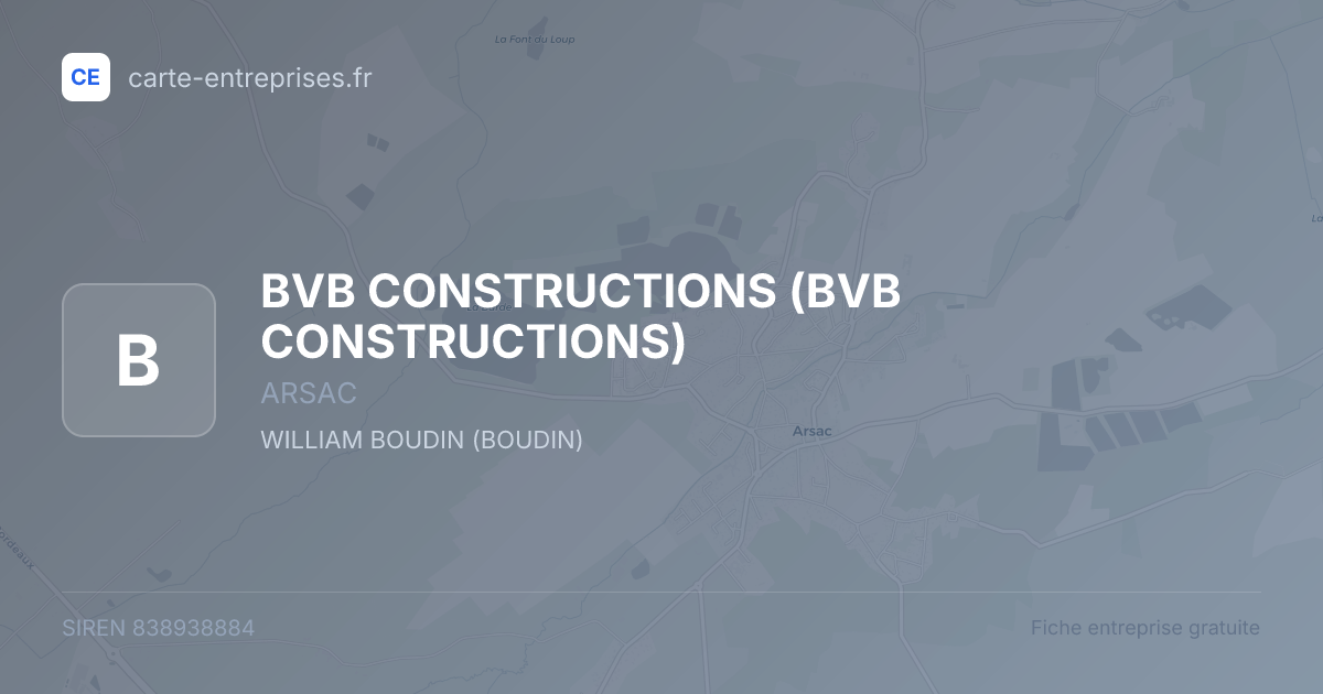 BVB CONSTRUCTIONS — 838938884 — fiche entreprise