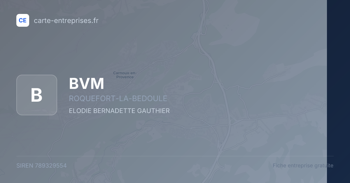 BVM — 789329554 — fiche entreprise