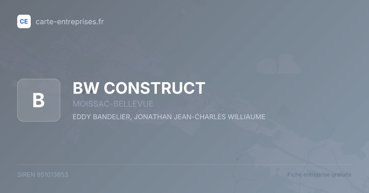 BW CONSTRUCT — 951013853 — fiche entreprise