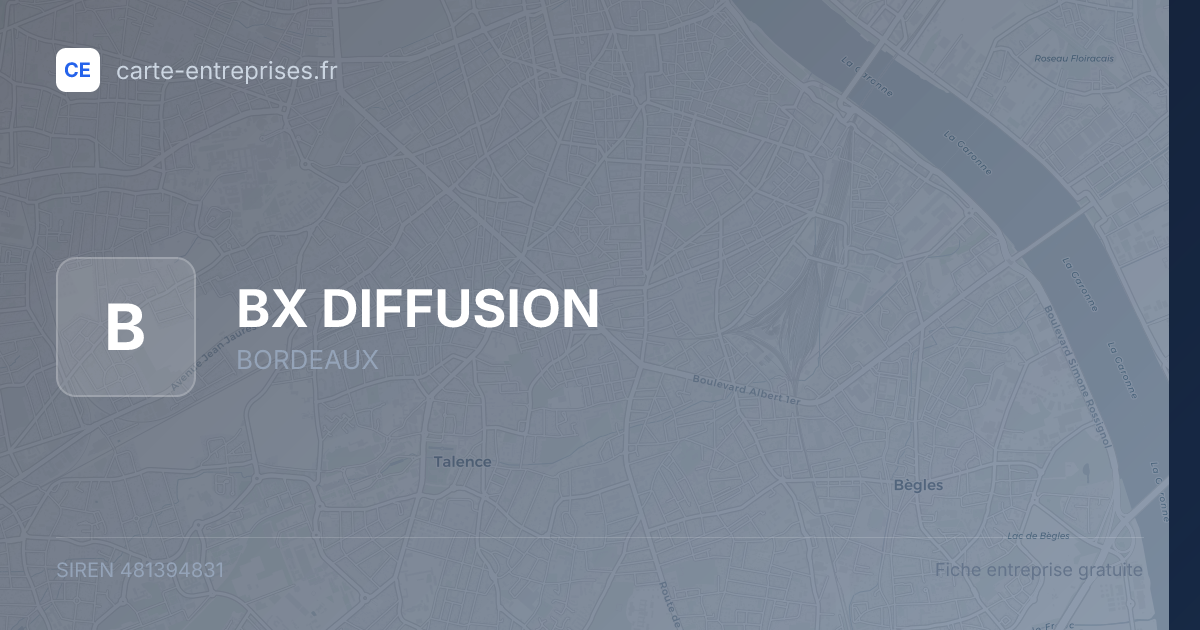 BX DIFFUSION — 481394831 — fiche entreprise