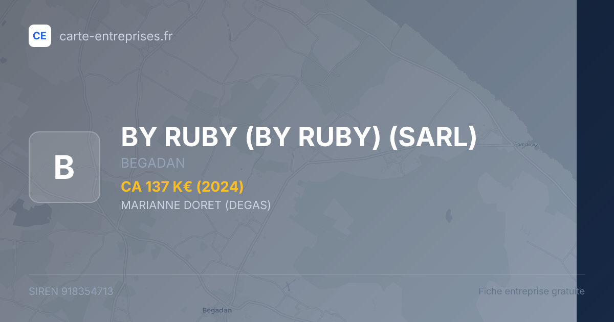 BY RUBY (BY RUBY) (SARL) — 918354713 — fiche entreprise