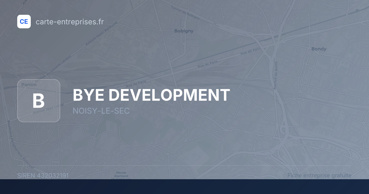 BYE DEVELOPMENT — 432032191 — fiche entreprise
