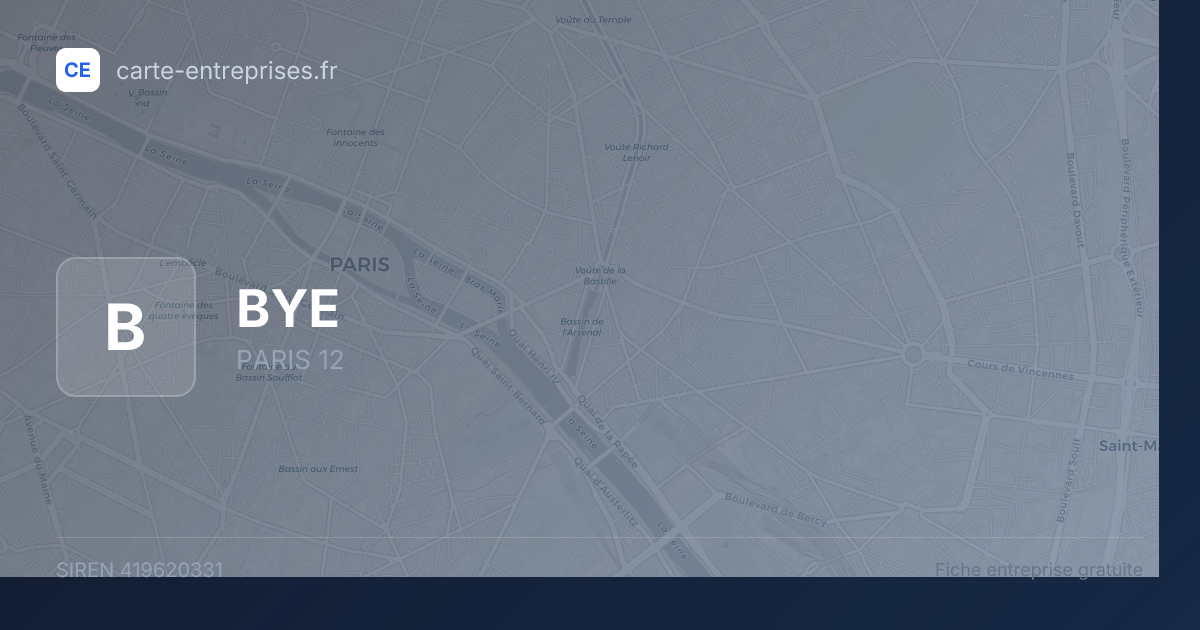 BYE — 419620331 — fiche entreprise