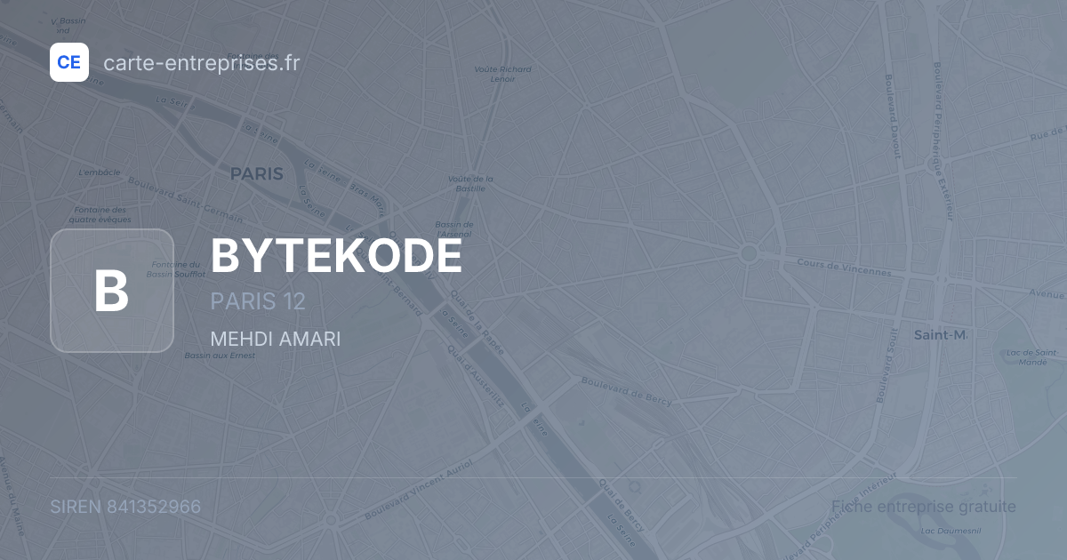 BYTEKODE — 841352966 — fiche entreprise