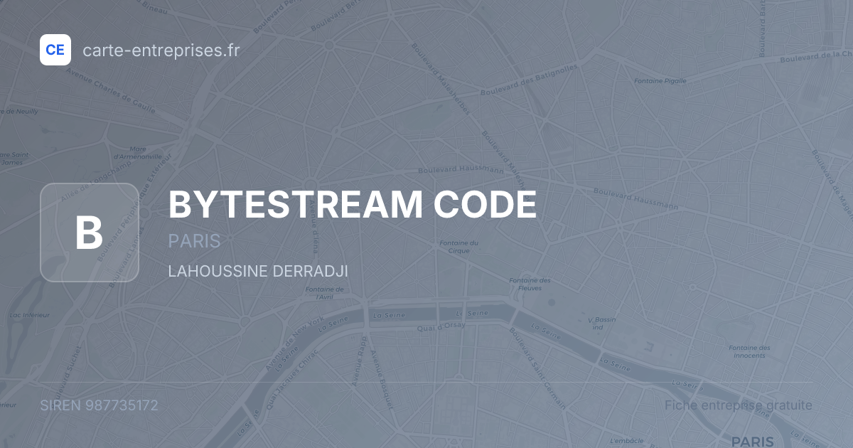 BYTESTREAM CODE — 987735172 — fiche entreprise