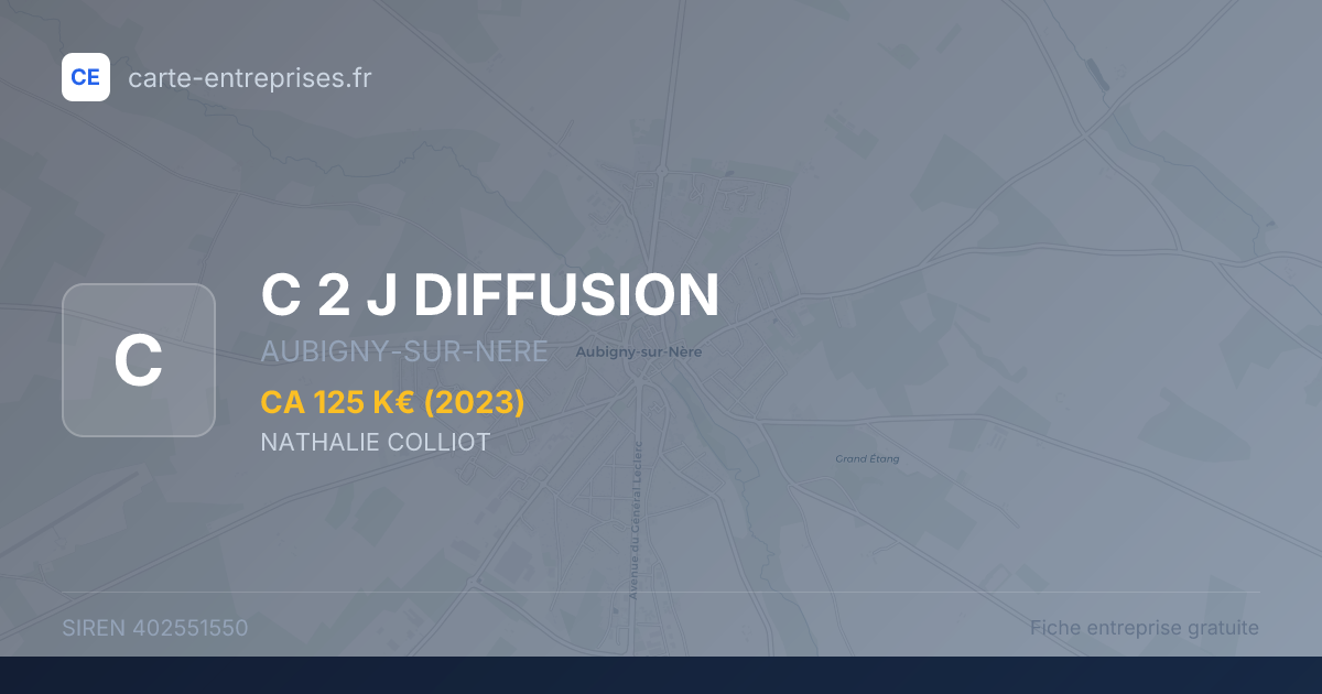 C 2 J DIFFUSION — 402551550 — fiche entreprise