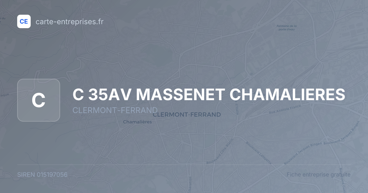 C 35AV MASSENET CHAMALIERES — 015197056 — fiche entreprise