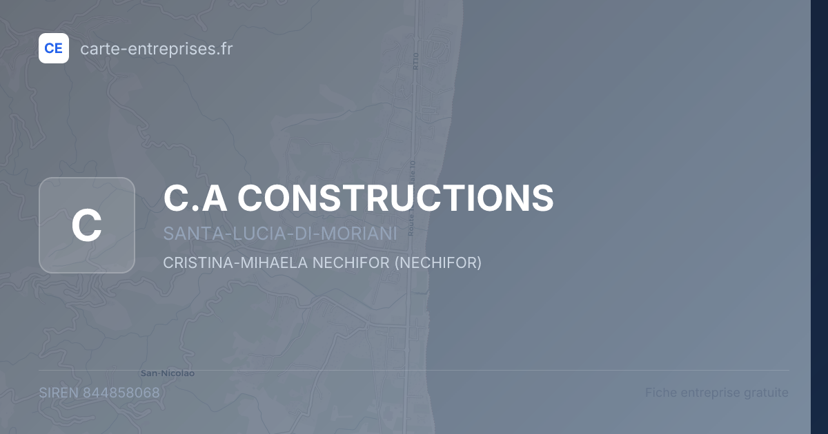 C.A CONSTRUCTIONS — 844858068 — fiche entreprise