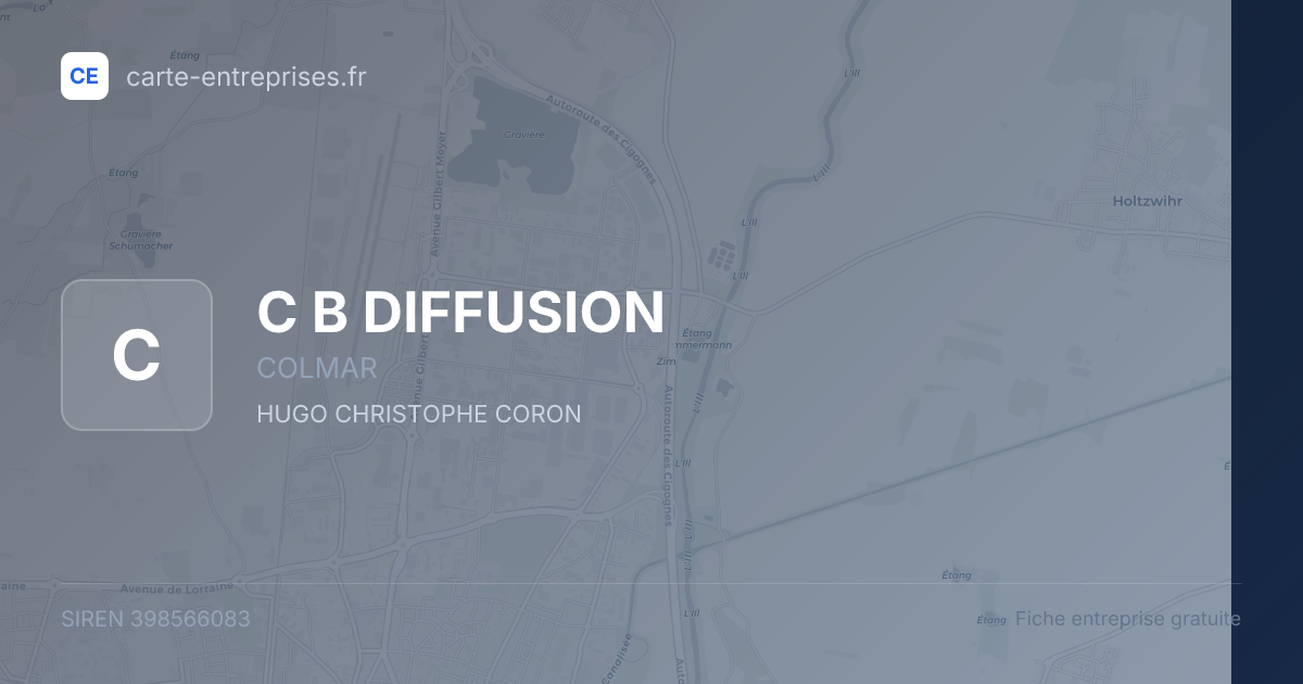 C B DIFFUSION — 398566083 — fiche entreprise
