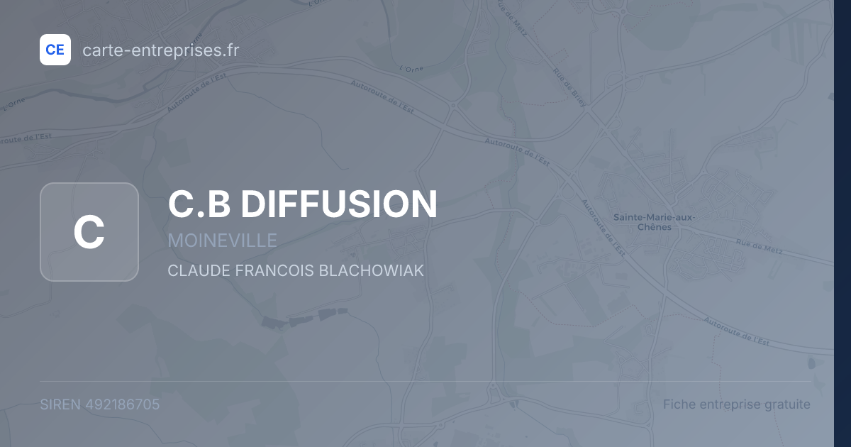 C.B DIFFUSION — 492186705 — fiche entreprise