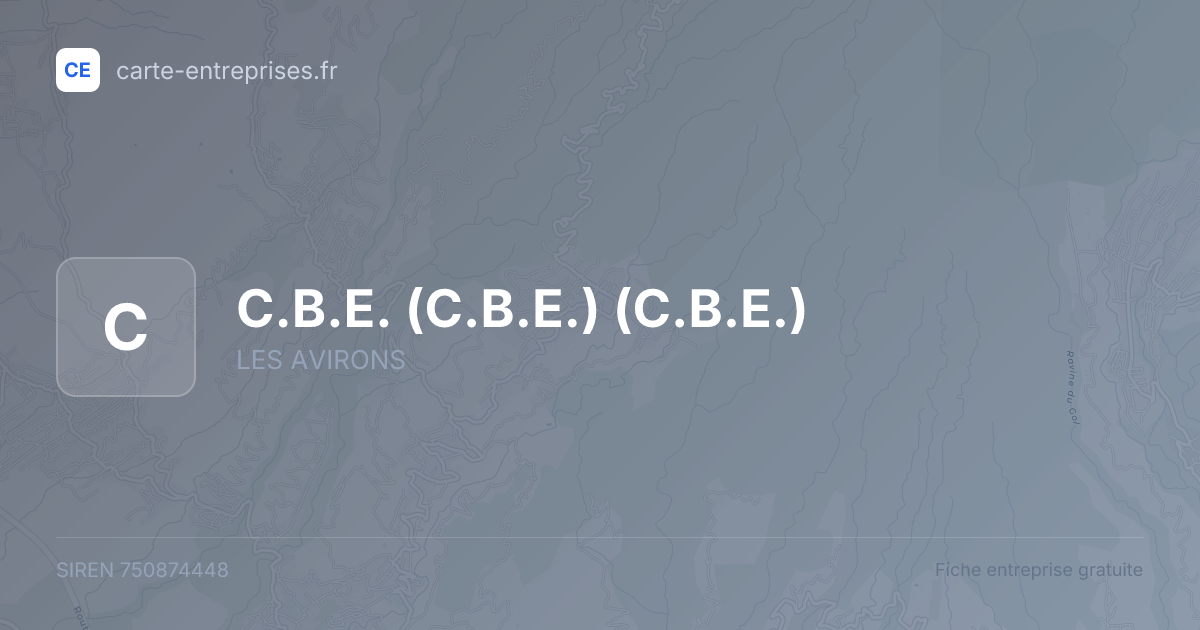 C.B.E. (C.B.E.) (C.B.E.) — 750874448 — fiche entreprise