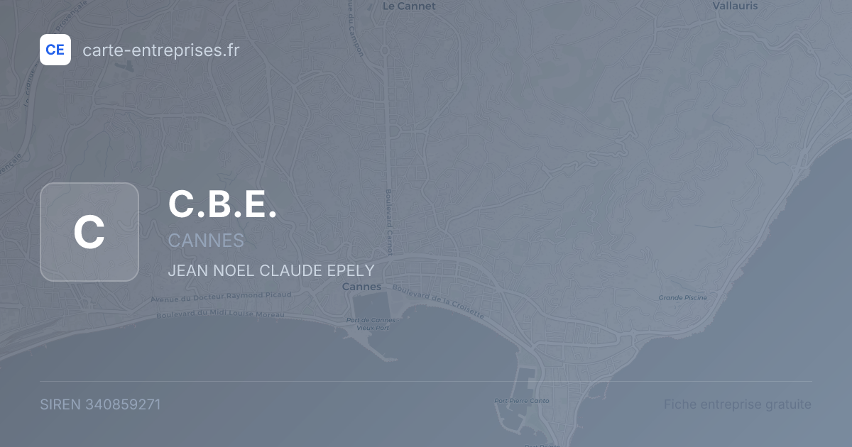C.B.E. — 340859271 — fiche entreprise