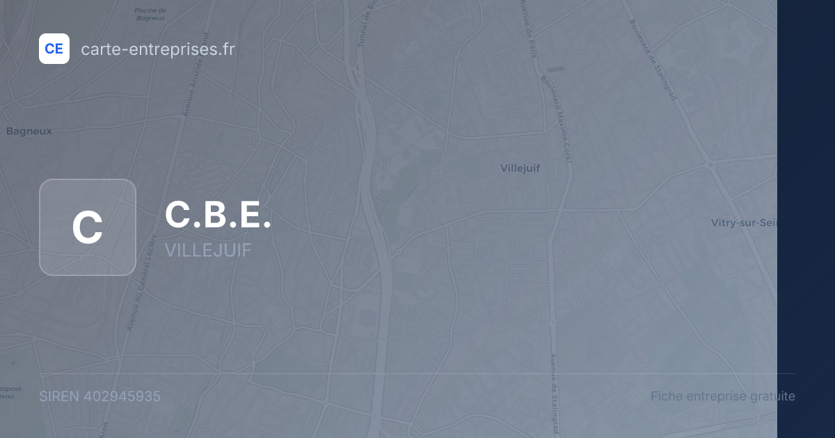 C.B.E. — 402945935 — fiche entreprise