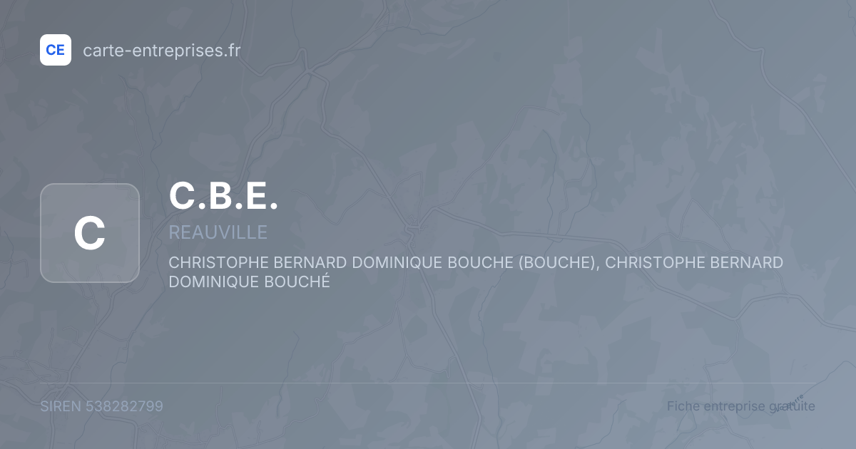 C.B.E. — 538282799 — fiche entreprise
