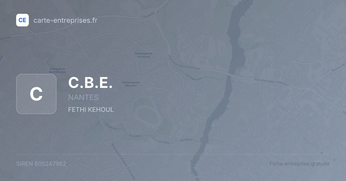 C.B.E. — 805247962 — fiche entreprise