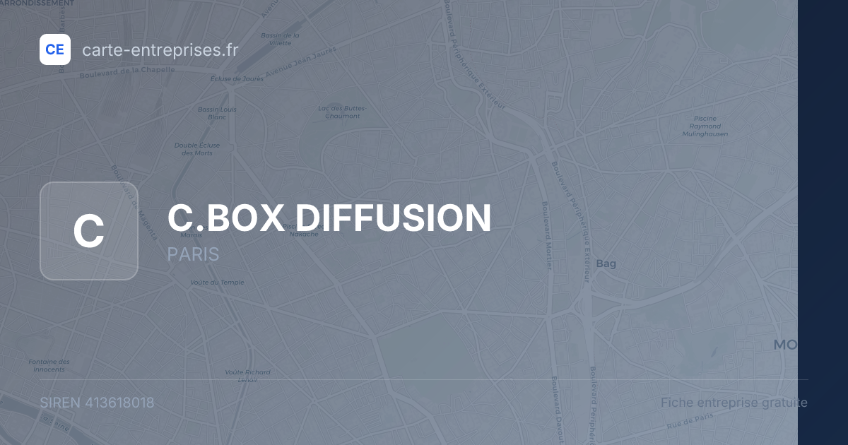 C.BOX DIFFUSION — 413618018 — fiche entreprise
