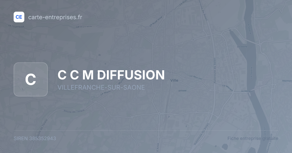 C C M DIFFUSION — 385352943 — fiche entreprise