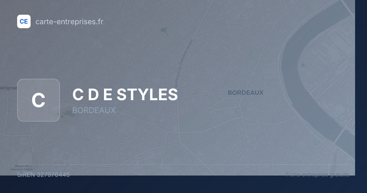 C D E STYLES — 327976445 — fiche entreprise