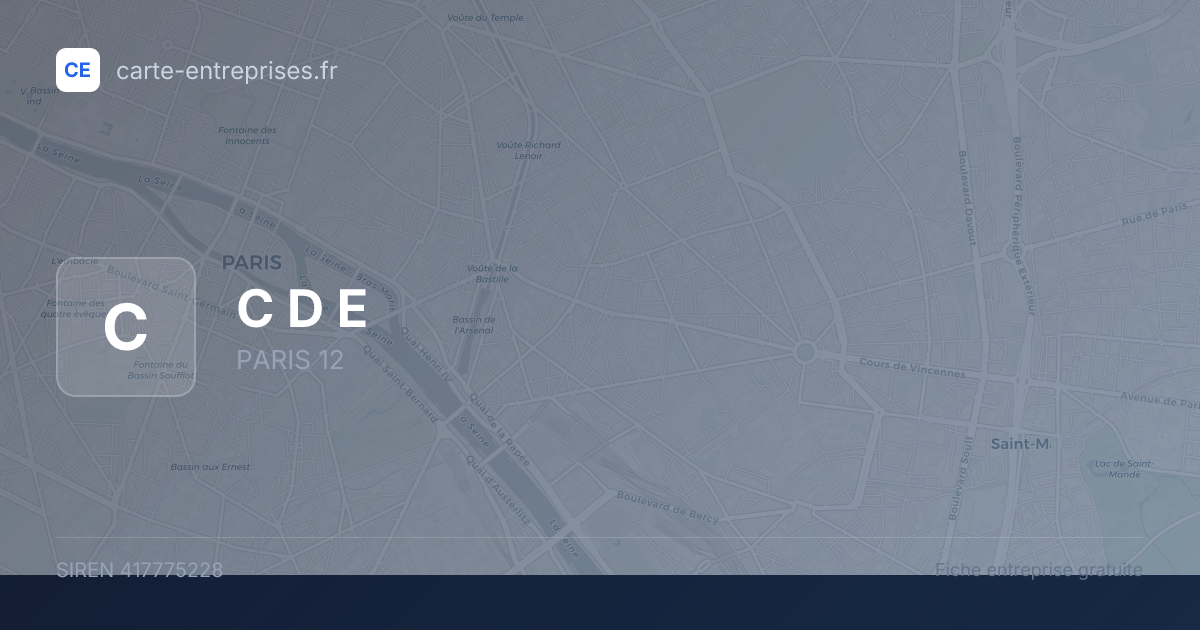 C D E — 417775228 — fiche entreprise