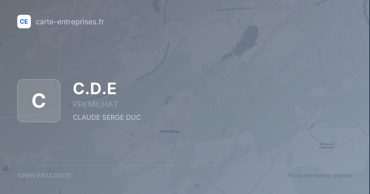 C.D.E — 892424078 — fiche entreprise