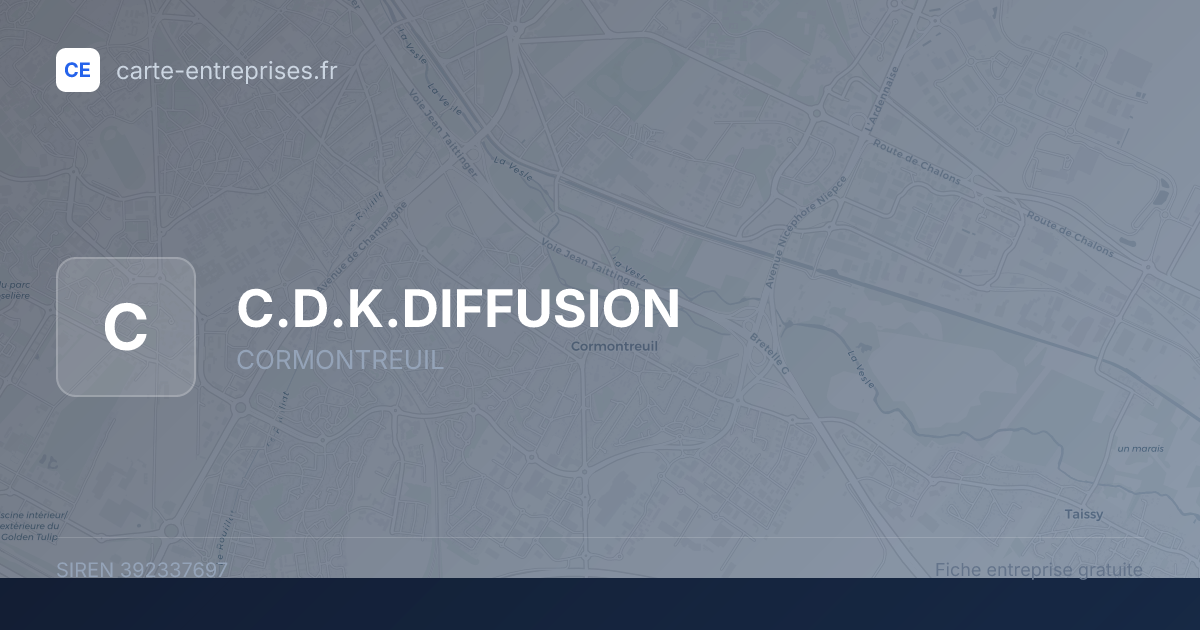 C.D.K.DIFFUSION — 392337697 — fiche entreprise